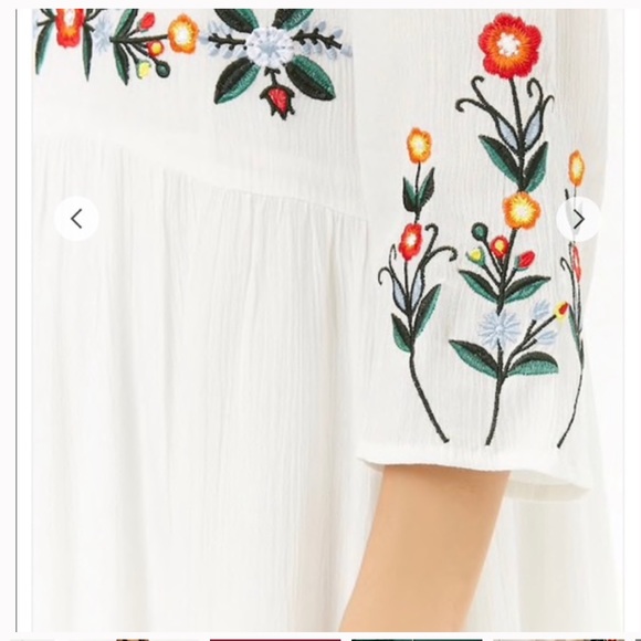 Like New Forever 21 Floral Embroidered Mini Dress - Picture 3 of 12